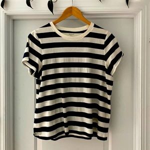 Madewell navy blue and white striped tee size L